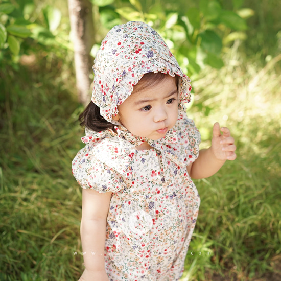 송이송이 쪼꼬미의 보넷 &gt;.&lt; - mini flower baby cotton bonnet