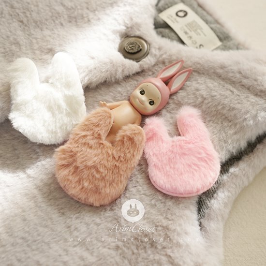 [6차제작]몽실몽실 토끼랑 귀욤귀욤 쪼꼬미랑 - rabbit 3color fake fur baby pin