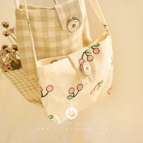[2차제작] 까꿍~ 귀여운 아기 체리 가방 - baby cherry cotton cross mini bag