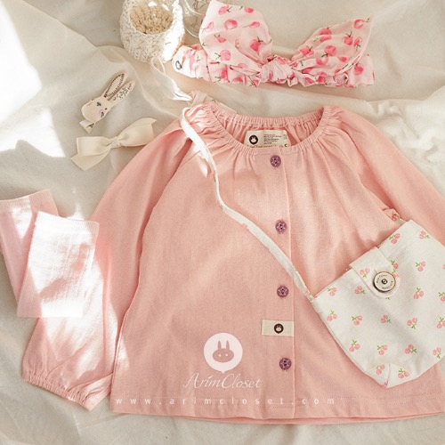 [6차제작] 분홍이가 된 삐약이 - pink cotton baby T or cardigan