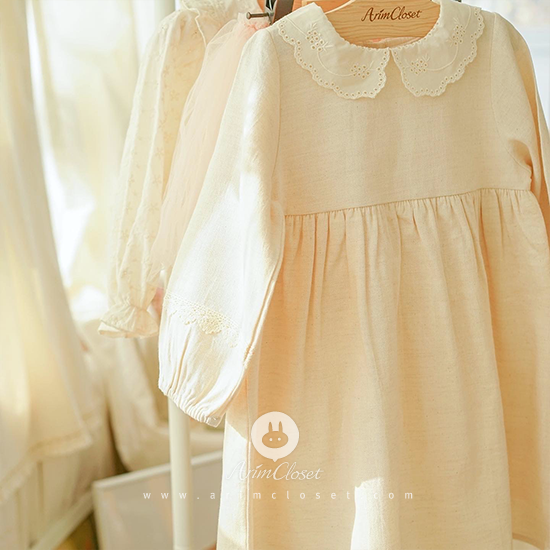 [2차제작] 웃음이 많은 쪼꼬미를 보고만 있어도 행복해요 :) - organic style pure lace point baby cotton dress