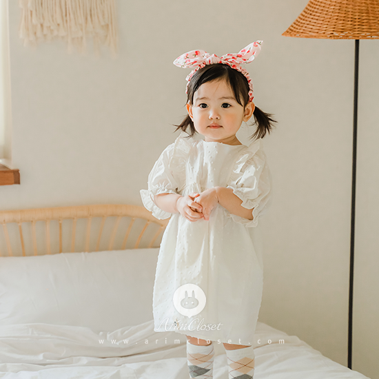 [Scratch_sale]오늘 쪼꼬미의 컨셉은 청순이래요 &gt;.&lt; - white cotton pink ribbon pure baby dress
