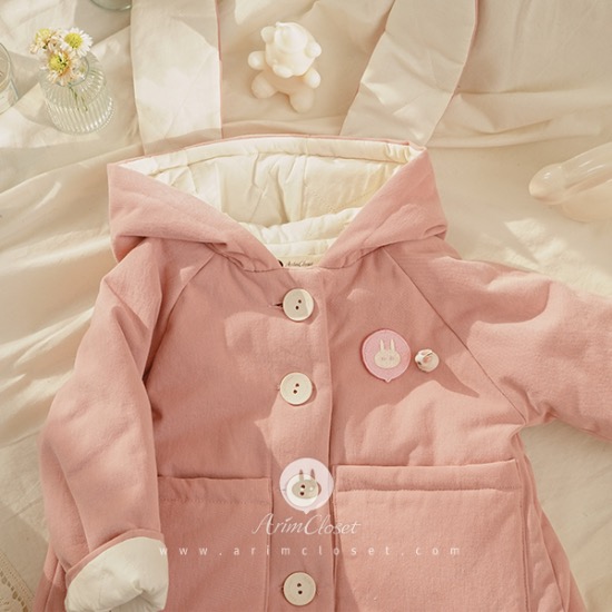 [3차체작] 귀여운 아가 토끼랑 딸기 우유 나눠먹는 중 &gt;.&lt; - 4oz cotton so cute pink bunny baby cotton jacket