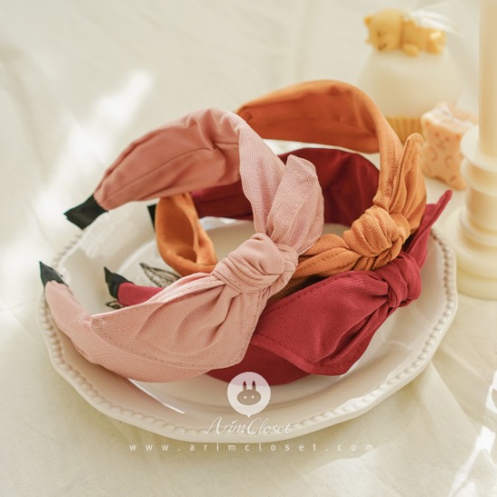 [4차입고] 쪼꼬미의 선물 같은 깜찍한 포인트라죠 - pink, orange, red wide ribbon hairband  (1ea)
