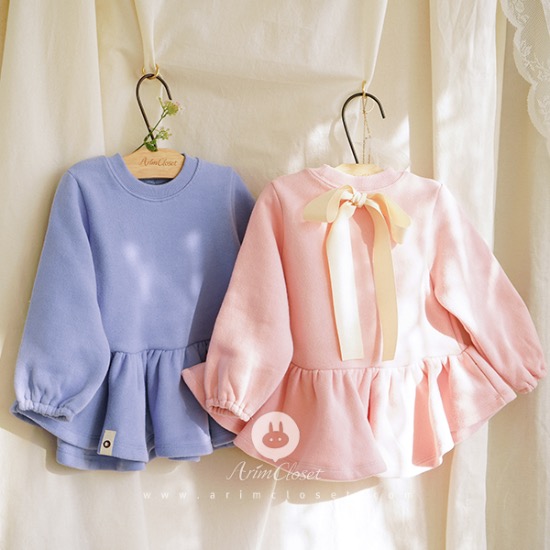 [3차제작] 가끔은 인형같이… 포근함이야기 - pastel blue, baby pink baby cotton big ribbon point blouse
