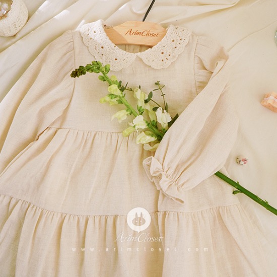 [2차제작] 오늘 쪼꼬미에게 청순함이 찾아왔어요 :) - knit collar lovely cancan cotton baby dress