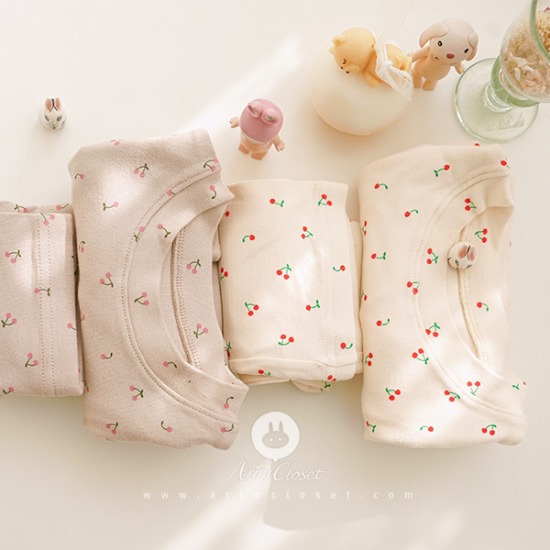 [5차제작] 쪼꼬미는 달라~귀욤 실내복, 꼬마체리 이야기 - baby cherry cotton 2color homewear set
