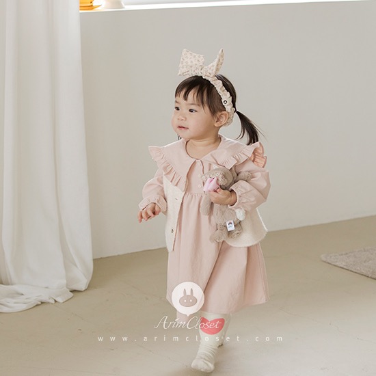 [3차제작] 동화속 그녀가 좋아하는 마시멜로우 - lovely big collar pink baby cotton dress