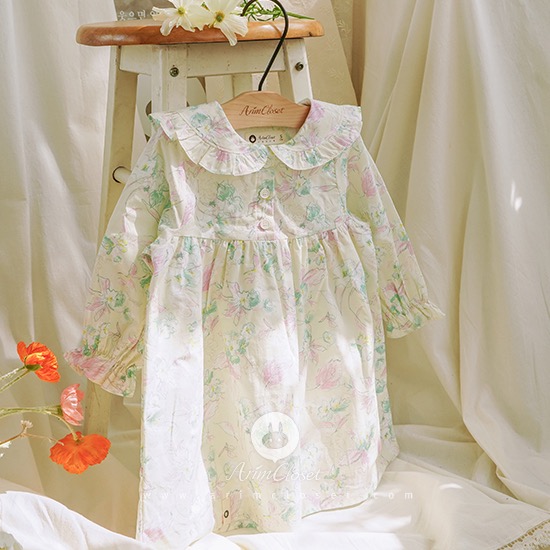 싱그러운 아침 햇살에 더 청순한 오늘 - so fresh flower baby cotton pure cotton dress