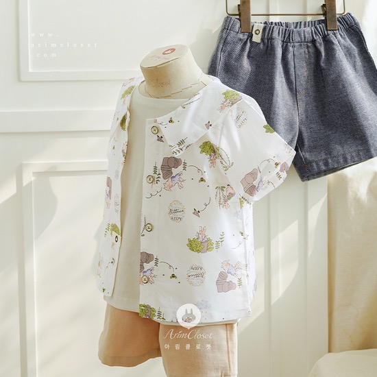 숲속에서 만난 귀여운 아가토끼의 일상:) - cute bunny cotton baby sailor shirts