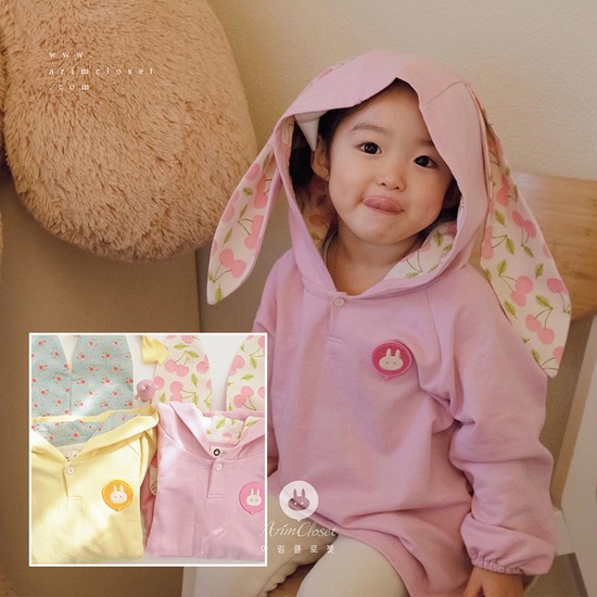 [3차제작] 봄이 되면 우리 아가 토끼를 만나게 될 테죠 - yellow, pink cute bunny cotton baby hood