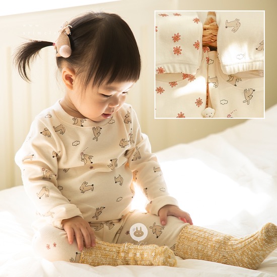 [2차제작] 쪼꼬미는 달라~귀염 실내복, 토끼랑 민들레꽃 이야기 - cute flower or cute bunny cotton baby homewear set