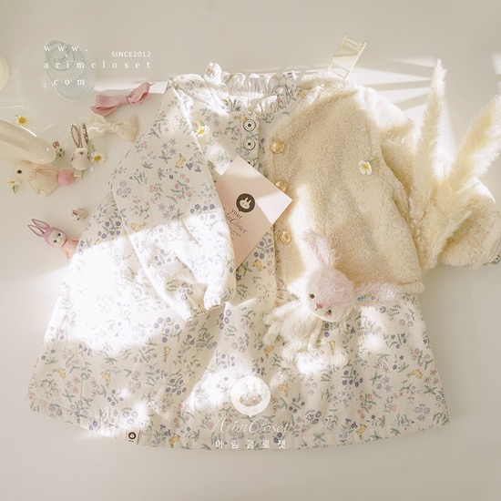 토끼가 만든 작고 햇살 따스한 정원에서 :) -  rabbit &amp; flower cute cotton 1oz baby dress