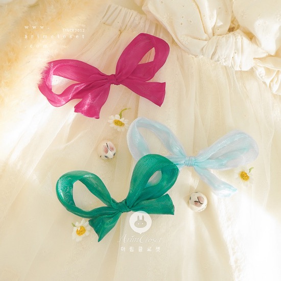 [2차입고]햇살에 찰랑이는 리본 핀 &gt;.&lt; - cute ribbon hair pin (1ea)
