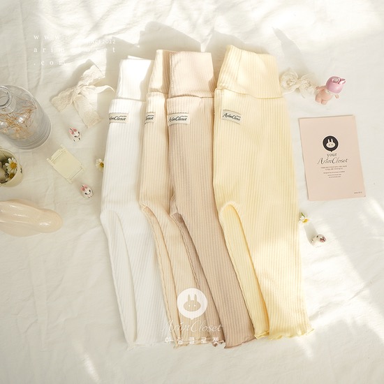살랑살랑 쪼꼬미를 꼬옥 안고서 :)_물결레깅스 - 4color cotton baby frill leggings