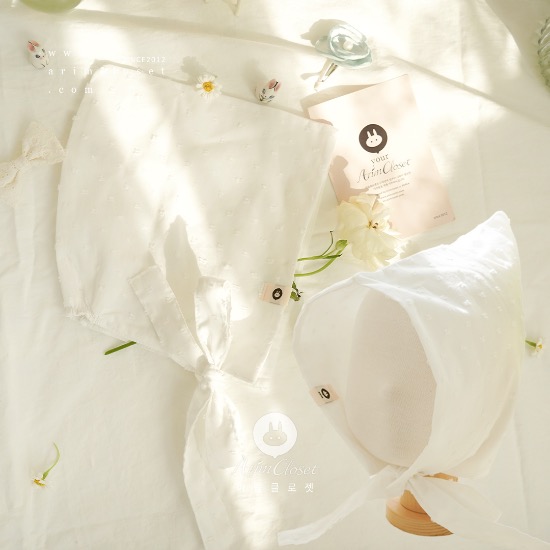 청순한 그녀의 시크릿 아이템_보넷 - pure cotton baby bonnet (1ea)