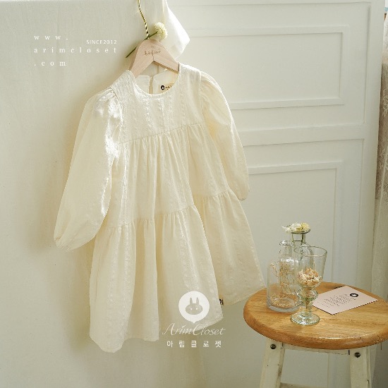 [XXL preorder-3.15 10am] 햇살아래 청순함이 반짝거려요 :) - lovely cream cancan cotton baby dress