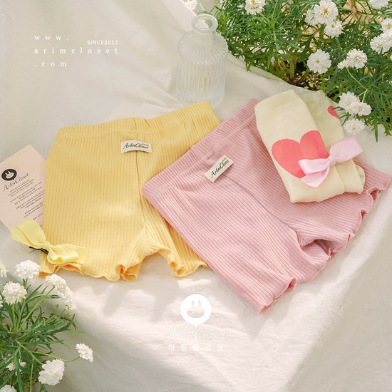 [2차제작중] 여름날을 접수할 쪼꼬미의 레깅스라구요 -  yellow, pink cotton short leggings