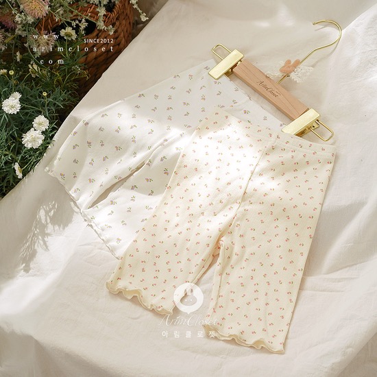 [4차제작중] 귀여운 쪼꼬미의 귀여운 7부 꽃 레깅스 - cute flower basic baby soft  frill leggings