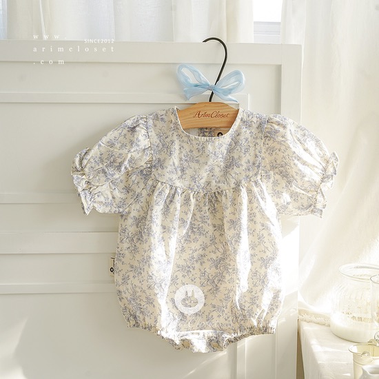 [2차제작중_예약주문] 라일락 꽃향기에 행복한 우리아가라죠 :) _summer -  lovely blue flower cotton  baby bodysuit