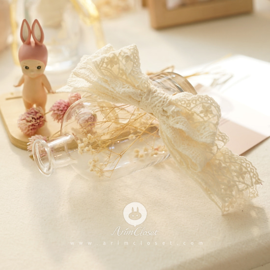 [2차제작] 청순한 그녀의 사랑스러운 비결 - cream white lace ribbon babyband