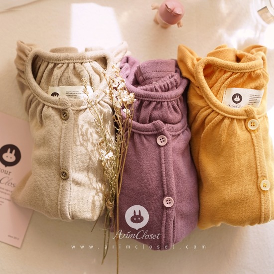 [2차제작] 쪼꼬미, 포근하면서도 향기나게 :) - light beige / violet / yellow baby baby cotton cardigan