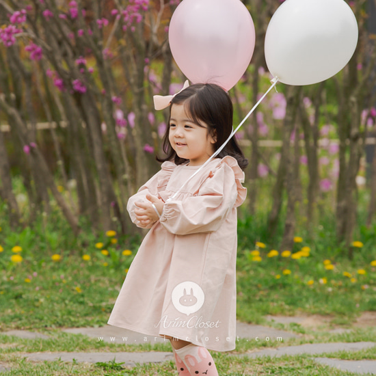 [5차제작] 그녀는 꼭 달콤말랑한 마시멜로우 같아 &gt;.&lt; - big ribbon lovely light pink baby cotton dress