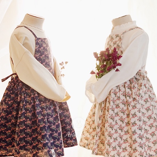 [Sale] 오늘만큼은 꽃을 사랑하는 플로리스트 - 2color cute baby overall flower cotton dress