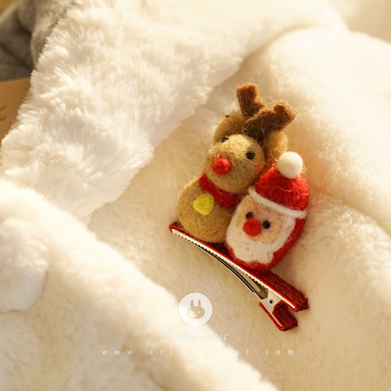 [5차입고] 루돌프랑 산타랑 쪼꼬미랑 - santa &amp; rudolph hair pin