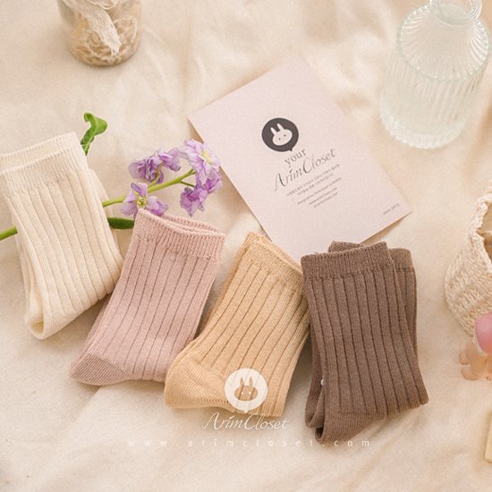 [10차입고] 쪼꼬미의 분위기있는 데일리 삭스 - 4color daily soft color baby socks (4ea 1set)