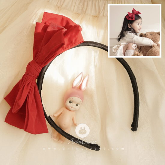 [18차제작] 동화속 쪼꼬미 공주 이야기, 헤어밴드 - big red ribbon hairband