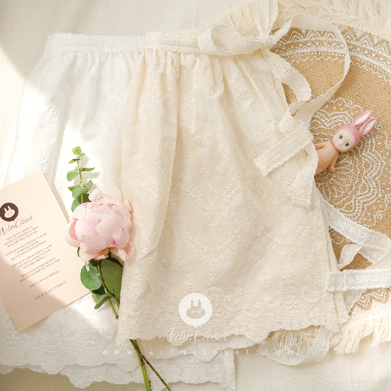 [2차제작] 어여쁜 쪼꼬미는 매일 아침 오렌지 한조각 (앞치마) - so lovely lace baby cotton nonslip apron or cape
