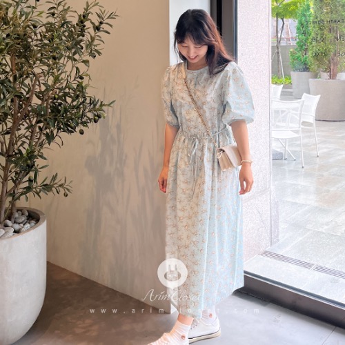 [Scratch_sale] 쪼꼬미의 어린시절에 함께한 우리의 시간 - 4color adult basic cotton flower dress