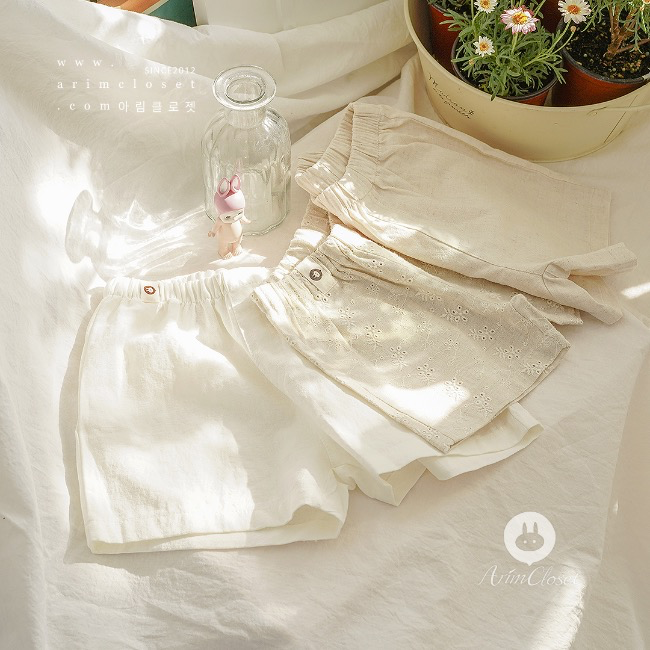 [5차제작] 쪼꼬미야 까꿍~나랑놀자~, 린넨이야기 - beige / white linen cotton baby baisc summer pants